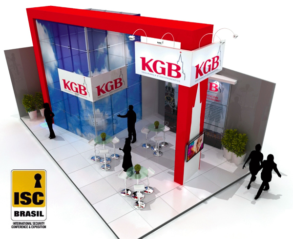 Проект стенда компании KGB на выставке ISC Brasil 2012. Возможны изменения -- в зависимости от состава участников.